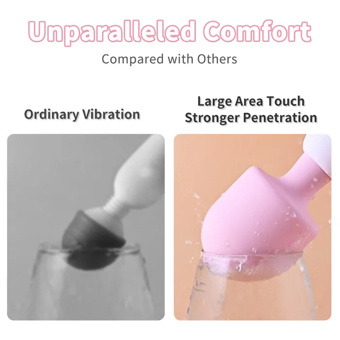 Amovibe Wand Vibrator with Licking Tongue Vibrating Head Female Sex Toys