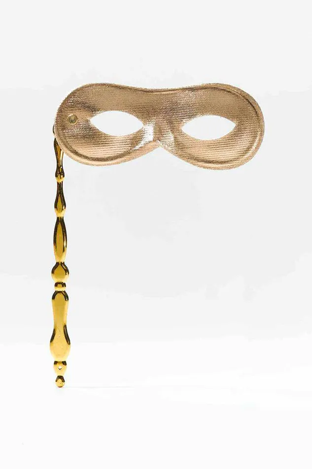 Anal Forum Novelties Forum Novelties Masquerade Mask on a Stick Gold