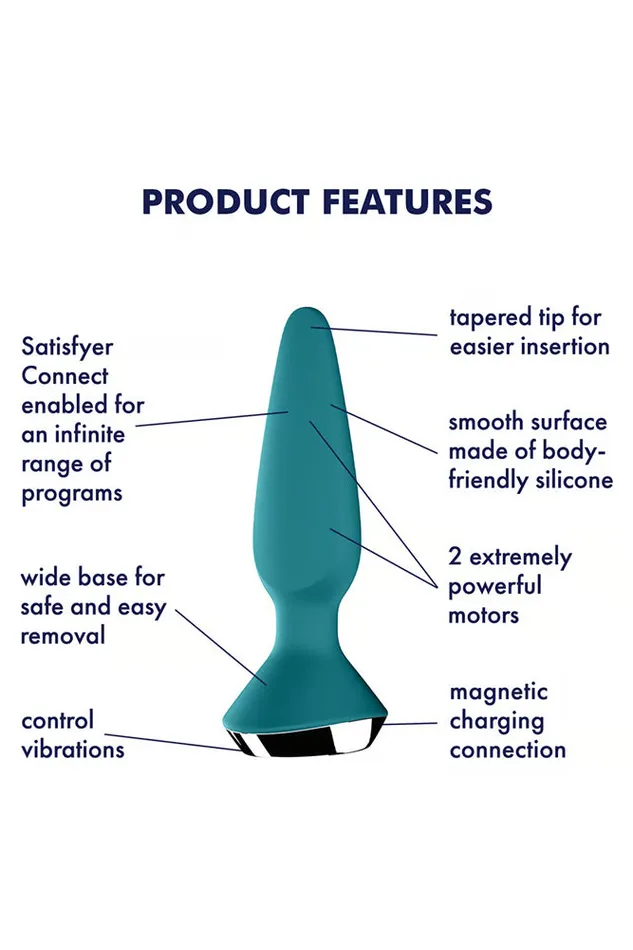 Anal Satisfyer Satisfyer Plugilicious 1 Vibrating Bluetooth Anal Plug Petrol