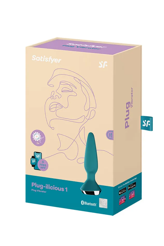 Anal Satisfyer Satisfyer Plugilicious 1 Vibrating Bluetooth Anal Plug Petrol
