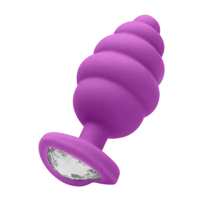 Anal Shots Toys Shots Ouch Ribbed Diamond Heart Plug Extra Large Purple