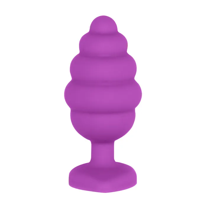 Anal Shots Toys Shots Ouch Ribbed Diamond Heart Plug Extra Large Purple