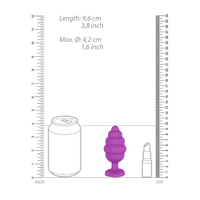 Anal Shots Toys Shots Ouch Ribbed Diamond Heart Plug Extra Large Purple