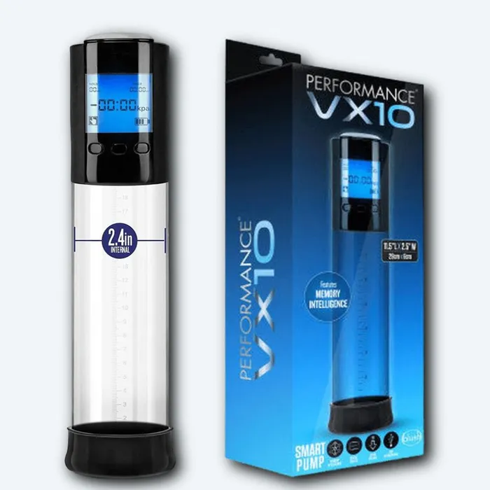 Blush Novelties Male Sex Toys Performance VX10 Smart Penis Pump Clear