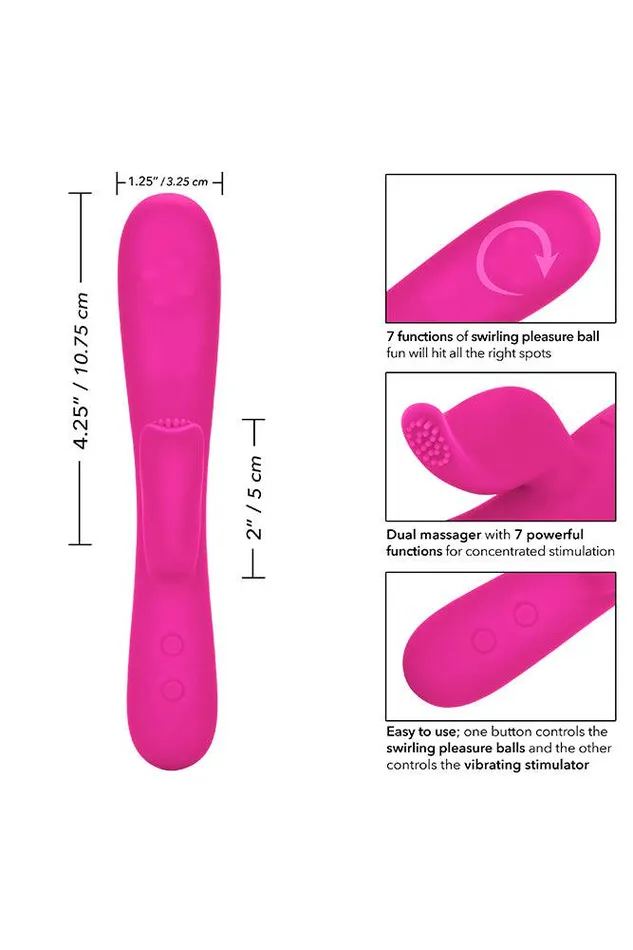 Cal Exotics Vibrators Cal Exotics Embrace Swirl Dual Massager Pink