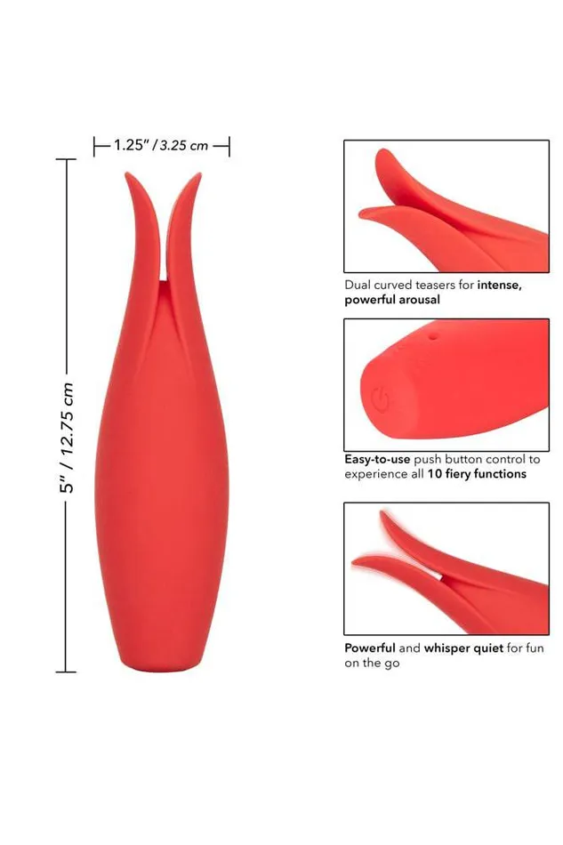 Cal Exotics Vibrators Cal Exotics Red Hot Fury Fluttering Tip Vibrator Red