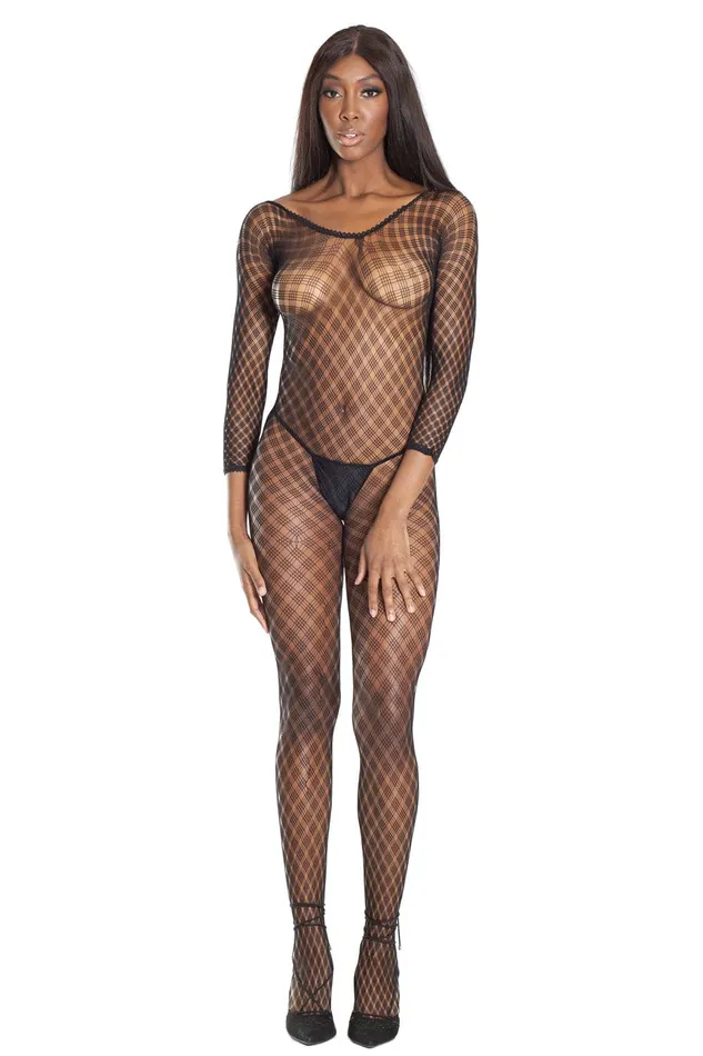 Coquette 1759 Bodystocking Black OS Coquette Bodystockings Playsuits