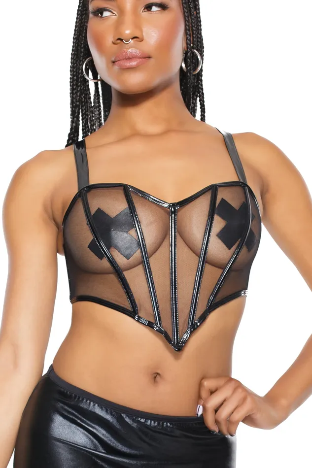 Coquette 1892 Cross Pasties Black Coquette Anal