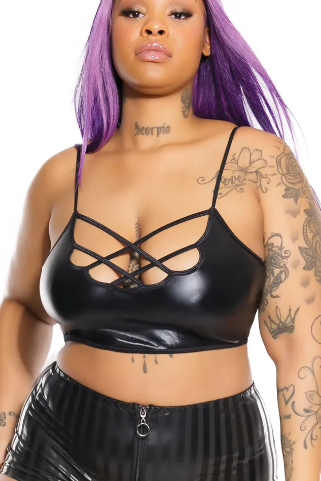 Coquette 7236X Wetlook Bralette Black OSXL Coquette Anal