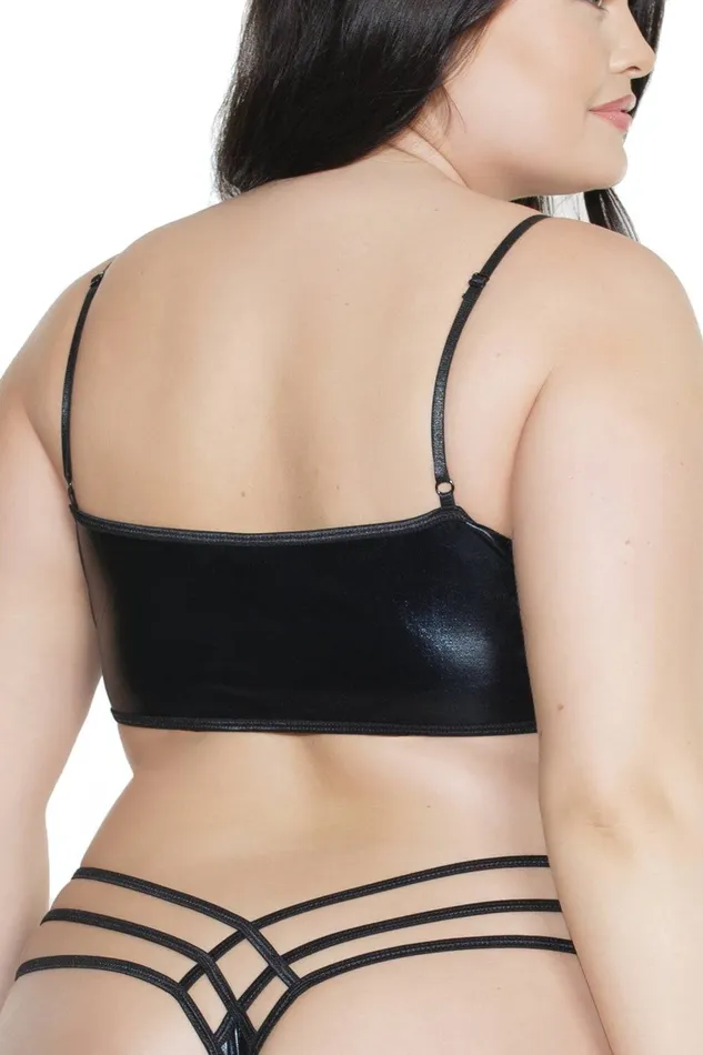 Coquette 7236X Wetlook Bralette Black OSXL Coquette Anal