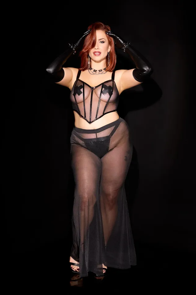Coquette Anal Coquette 24211 Mesh Pants Black OSXL