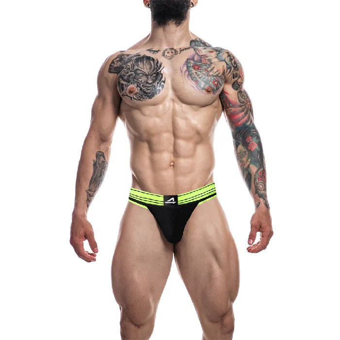 CUT 4 MEN Mens Underwear C4M Rugby Jockstrap Neon Lime