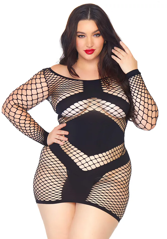 Diamond Net Mini Dress Plus Size Leg Avenue Plus Size