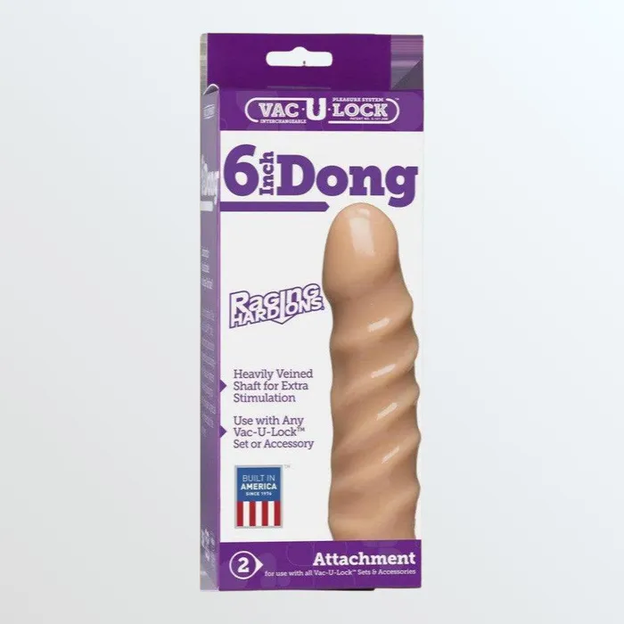 Dildos Doc Johnson VacULock Raging HardOn 6 White Dong