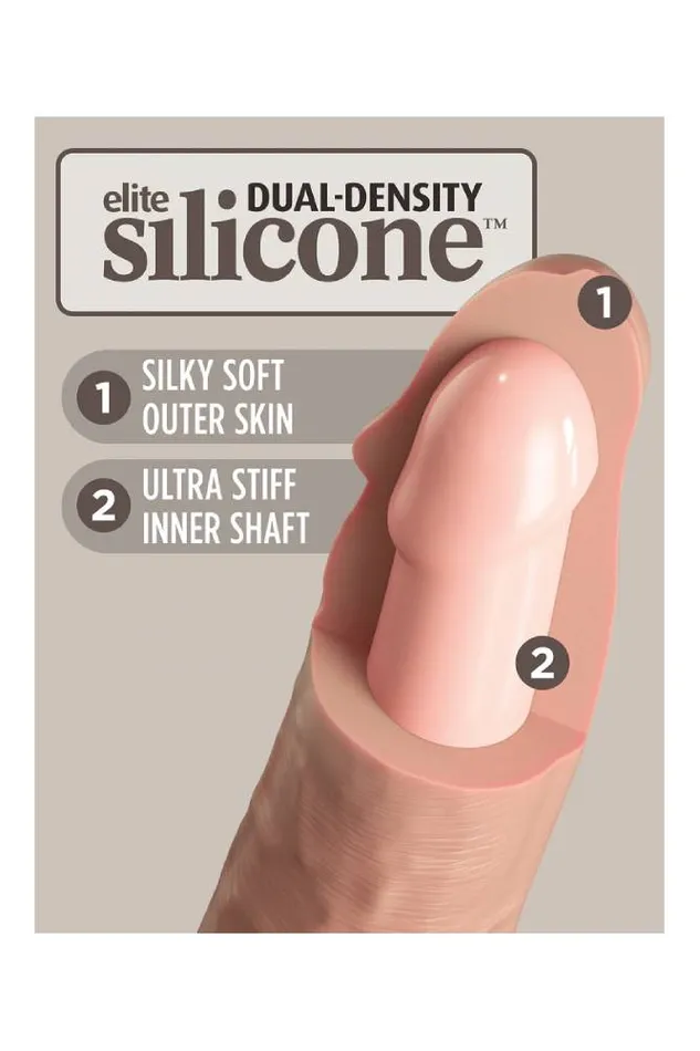 Dildos Pipedream Pipedream King Cock Elite Dual Density 7 Silicone Dildo Beige