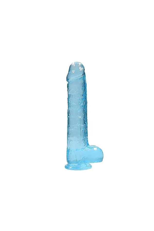 Dildos Shots Toys Shots Toys RealRock 9 Crystal Clear Dildo Blue