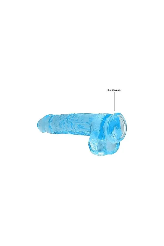 Dildos Shots Toys Shots Toys RealRock 9 Crystal Clear Dildo Blue