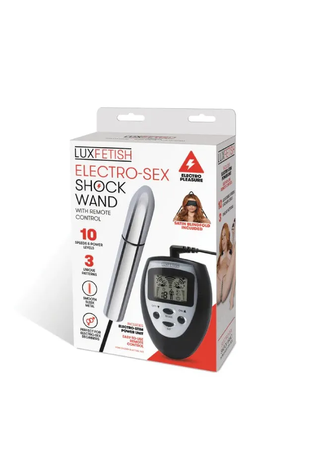 Electric Eel Female Sex Toys Electric Eel Lux Fetish Electrosex Shock Wand With Remote Control SilverBlack