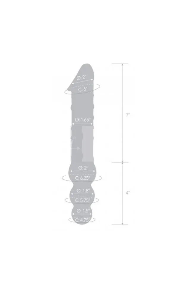 Electric Eel Female Sex Toys Gls Double Ended 12 Glass Dildo With Anal Beads Clear