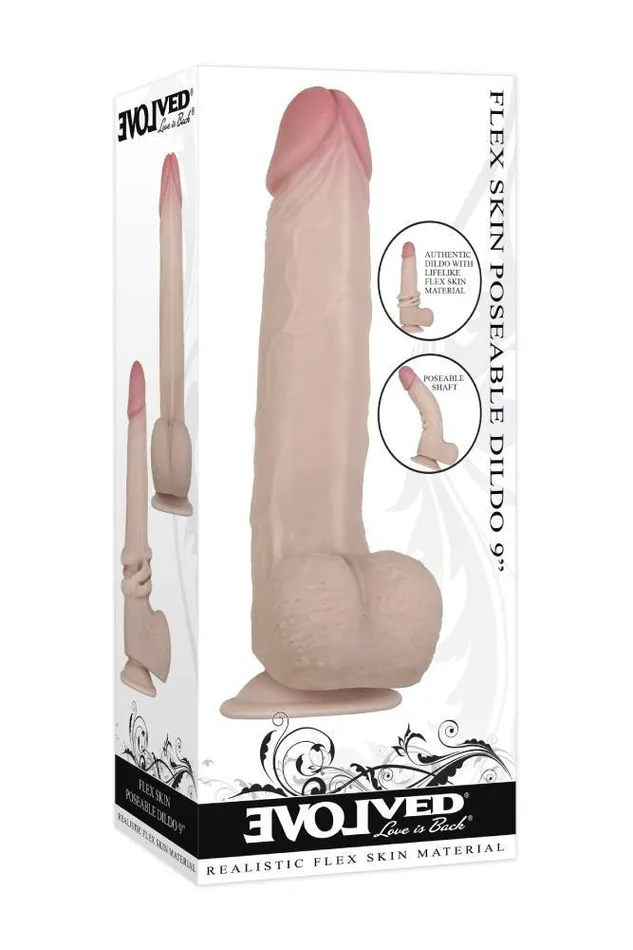 Evolved Dildos Evolved Flex Skin Poseable Dildo 9inch Light