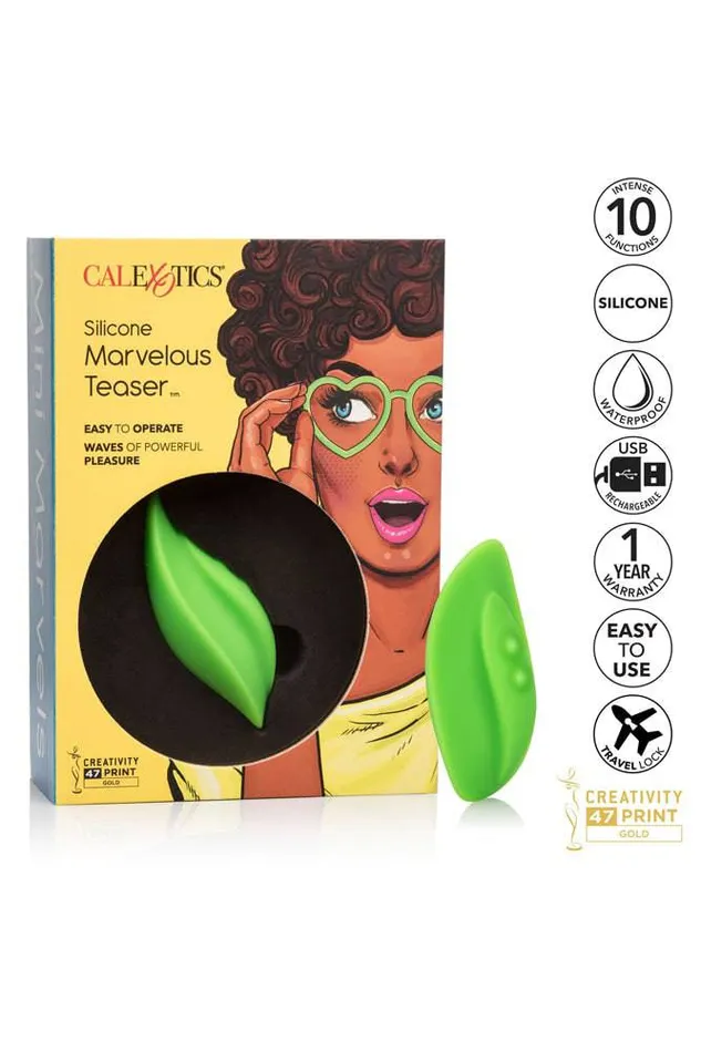 Female Sex Toys Cal Exotics Cal Exotics Mini Marvels Silicone Marvelous Teaser Vibrator Green