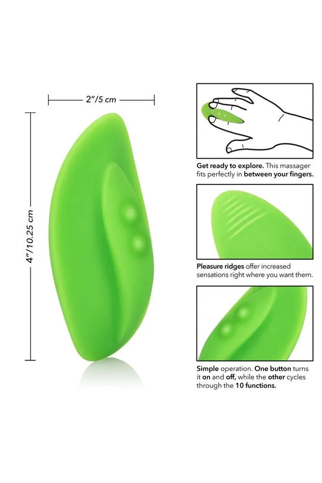 Female Sex Toys Cal Exotics Cal Exotics Mini Marvels Silicone Marvelous Teaser Vibrator Green