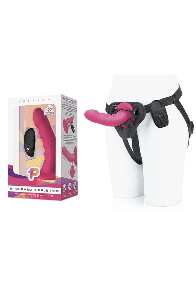 Female Sex Toys Electric Eel Electric Eel Pegasus 6 Curved Vibrating Ripple Peg With Harness Pink Female Sex Toys Electric Eel Electric Eel Pegasus 6 Curved Vibrating Ripple Peg With Harness Pink