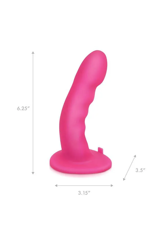 Female Sex Toys Electric Eel Electric Eel Pegasus 6 Curved Vibrating Ripple Peg With Harness Pink