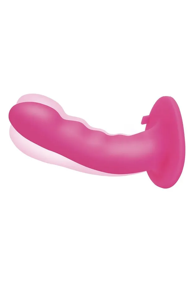 Female Sex Toys Electric Eel Electric Eel Pegasus 6 Curved Vibrating Ripple Peg With Harness Pink