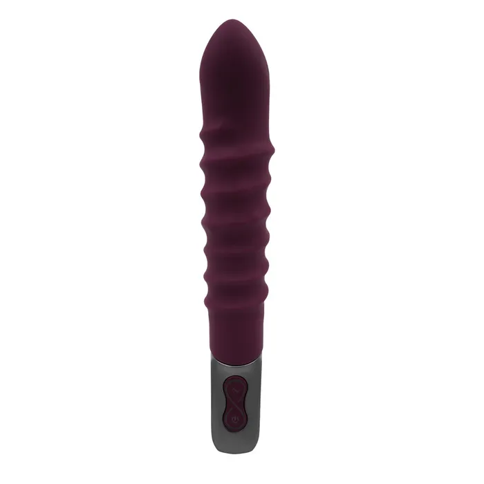 Female Sex Toys Excellent Power Excellent Power Titanz Rotating Ribbed Beaded GSpot Vibrator Rubine Red