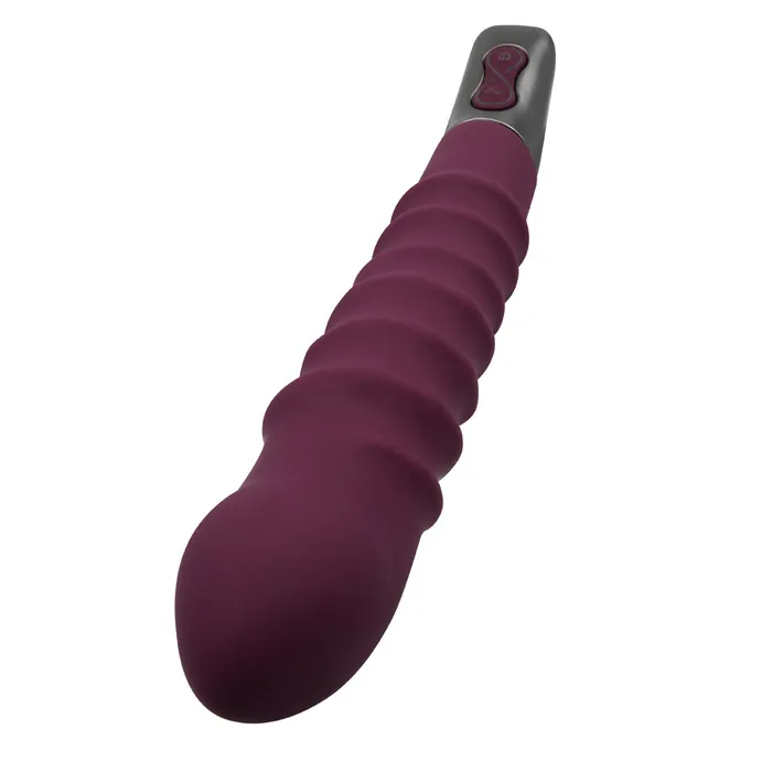 Female Sex Toys Excellent Power Excellent Power Titanz Rotating Ribbed Beaded GSpot Vibrator Rubine Red