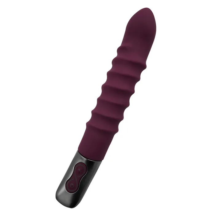 Female Sex Toys Excellent Power Excellent Power Titanz Rotating Ribbed Beaded GSpot Vibrator Rubine Red