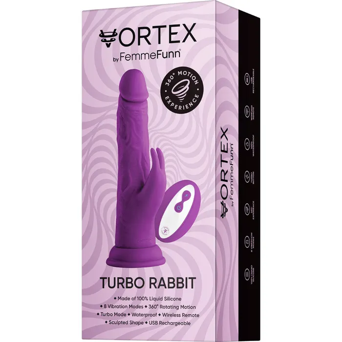 FemmeFunn Turbo Rabbit 20 Remote Controlled Vibrating Dildo Purple FemmeFunn Vibrators