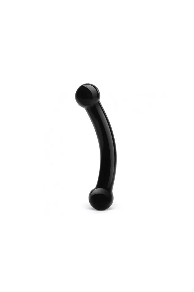 Gls Double Bull 55 Black Curved Glass Dildo Electric Eel Dildos