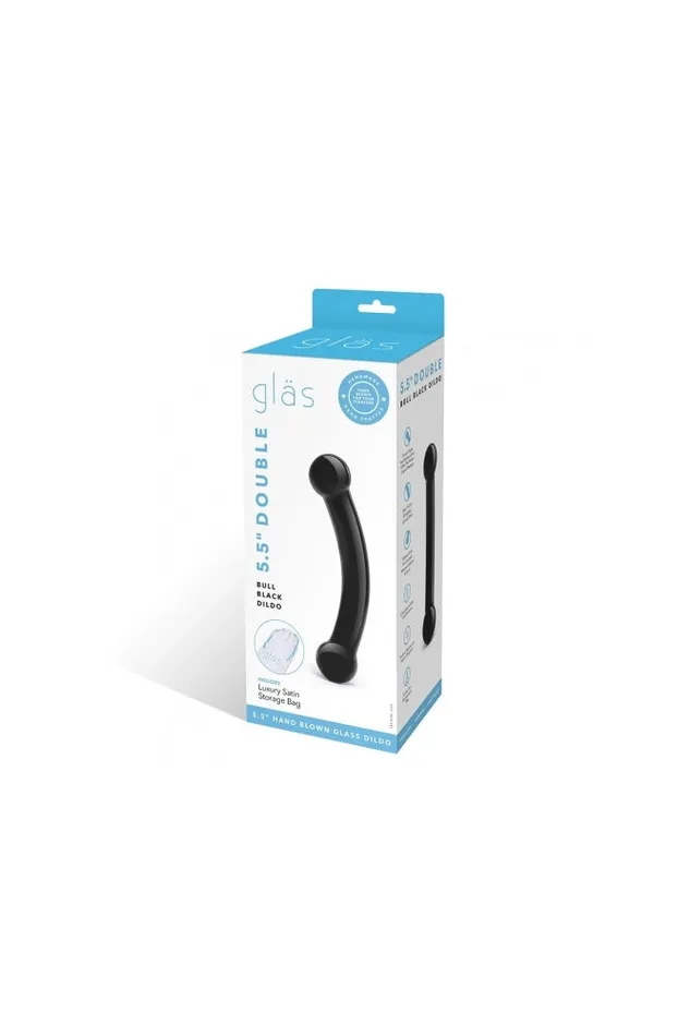 Gls Double Bull 55 Black Curved Glass Dildo Electric Eel Dildos