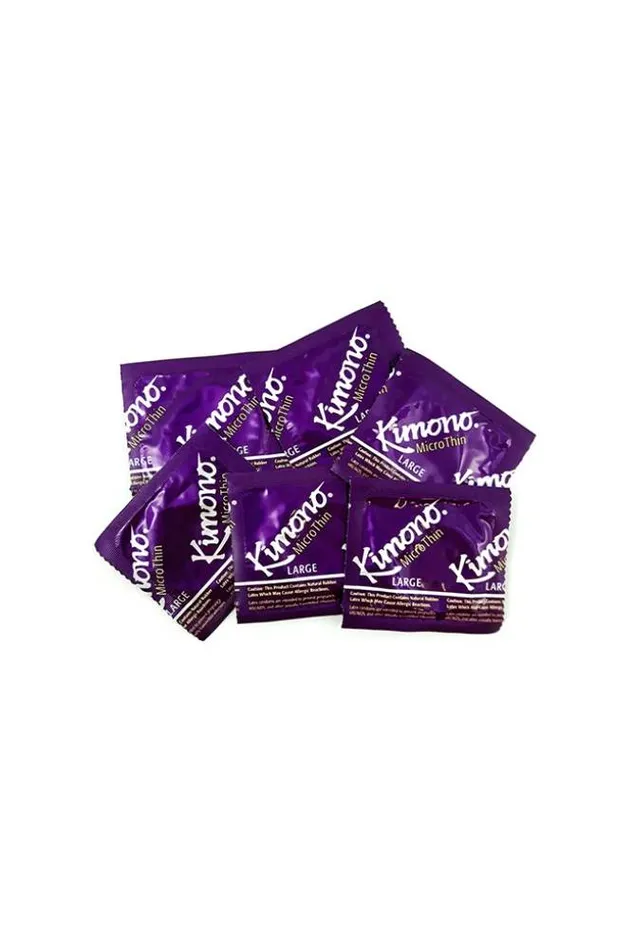 Kimono Male Sex Toys Kimono MicroThin Large Condom 3 Pack