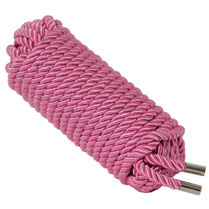 LOVE IN LEATHER Dildos Love In Leather Satin Bondage Rope 10 Metre Light Pink
