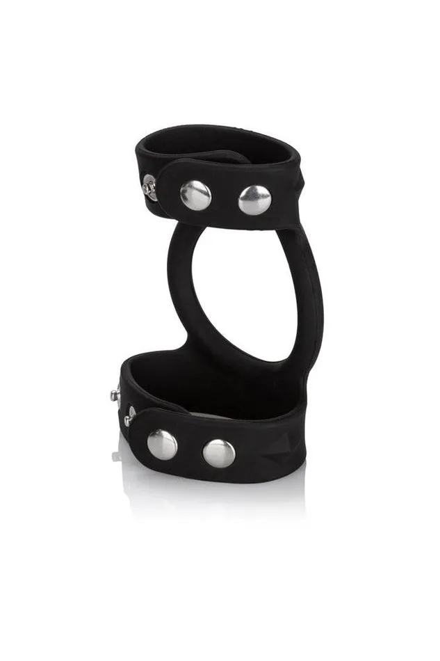 Male Sex Toys Cal Exotics Cal Exotics Silicone TriSnap Cock Ball Cage Black