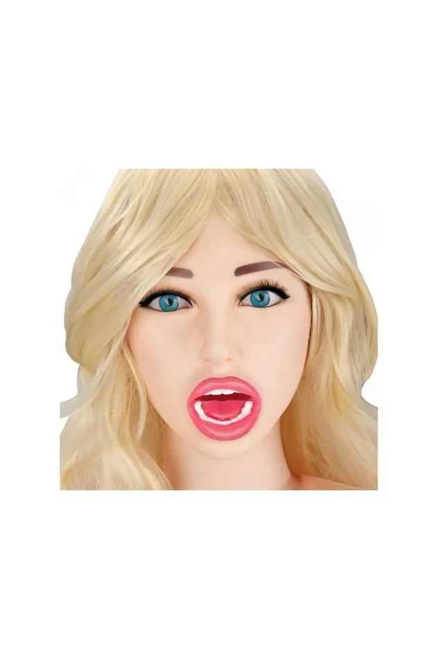 Male Sex Toys Electric Eel Electric Eel Luvdollz Remote Controlled LifeSize Blonde Blow Up Blowjob Doll Beige