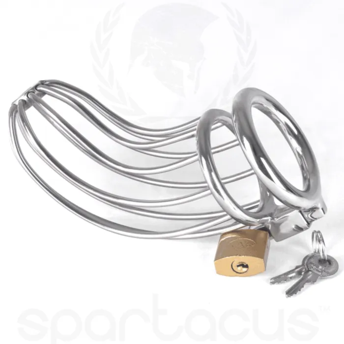 Male Sex Toys SPARTACUS Spartacus Bird Cage Chastity Device Stainless Steel