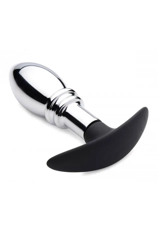 Male Sex Toys XR Brands Master Series Dark Stopper Metal and Silicone Anal Plug XR Brands