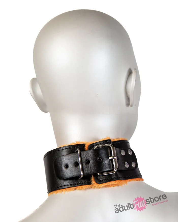 MJM Icon Brands Orange is the New Black Short Leash Collar Set BlackOrange Anal