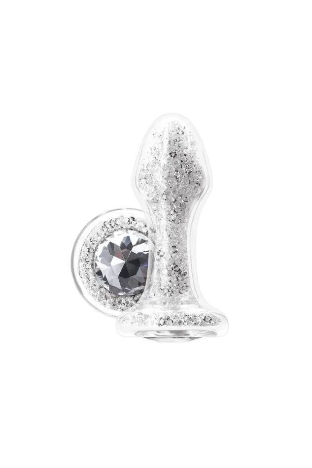 NS Novelties StarDust Glam Glass Anal Plug White NS Novelties Anal