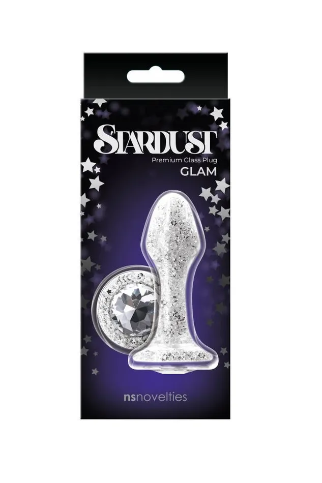 NS Novelties StarDust Glam Glass Anal Plug White NS Novelties Anal