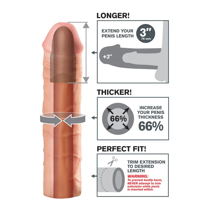 Pipedream Anal Pipedream Fantasy XTensions Mega 3 Inch Extension Light
