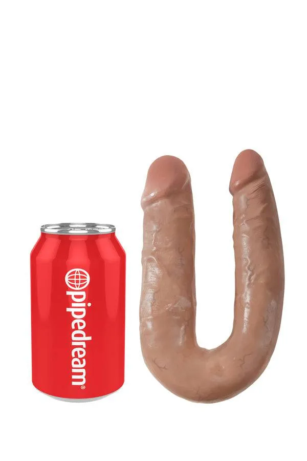 Pipedream Dildos Pipedream King Cock Double Trouble Curved Ultra Realistic Double Ended Dildo Large TAN