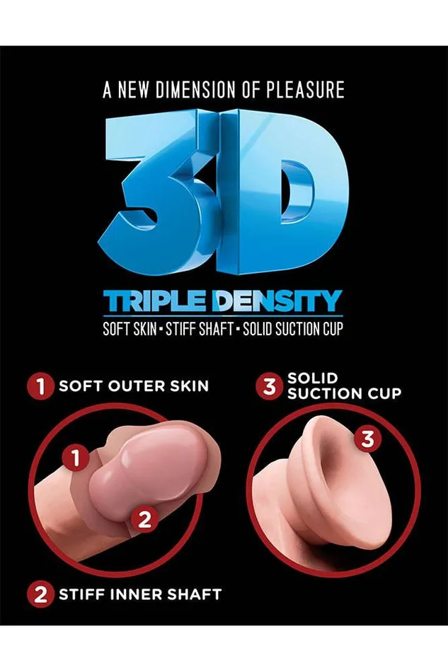 Pipedream Dildos Pipedream King Cock Plus Triple Density Realistic Dildo 7 Inch Beige