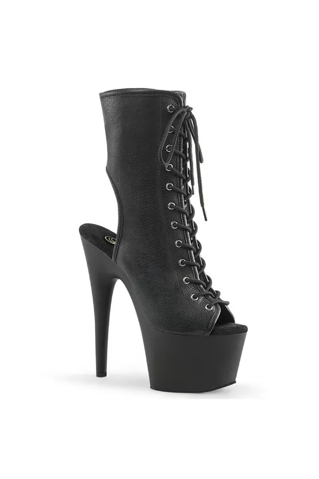 Pleaser USA Adore 7 Stiletto Heel Matte Open Toe Bootie Black Pleaser USA Anal Pleaser USA Adore 7 Stiletto Heel Matte Open Toe Bootie Black Pleaser USA Anal