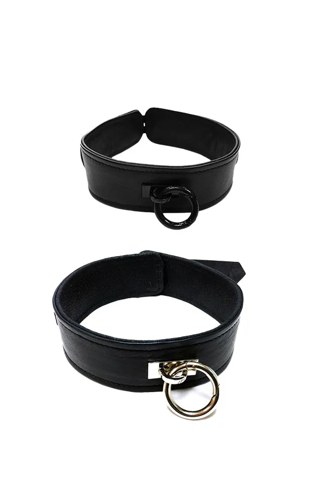 Rouge Garments Leather Collar with ORing Assorted Colors Rouge Garments Male Sex Toys Rouge Garments Leather Collar with ORing Assorted Colors Rouge Garments Male Sex Toys