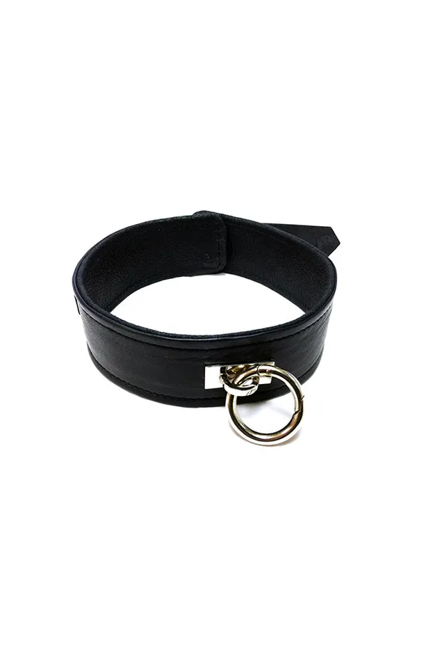 Rouge Garments Leather Collar with ORing Assorted Colors Rouge Garments Male Sex Toys